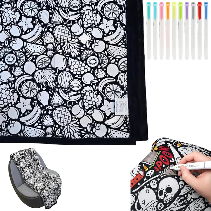 🎨DIY Coloring Blanket with Markers✨