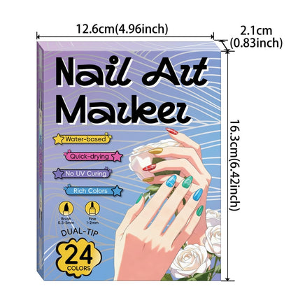 💅🏻💅🏻12/24 Colors Nail Art Pens – DIY 3D Markers for Drawing, Dotting & Manicure