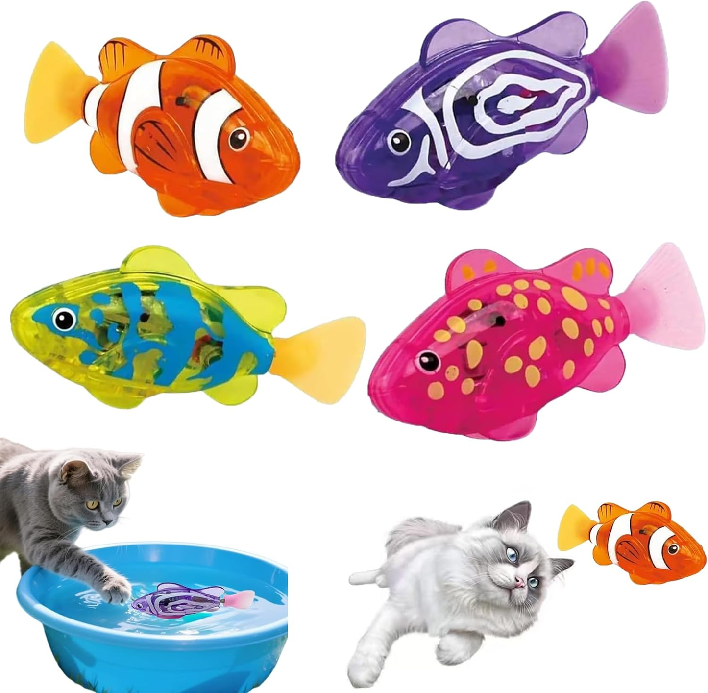 🐟️🐟️Swimming Robot Fish Toy, Pool Toy Robotic Fish with LED Light