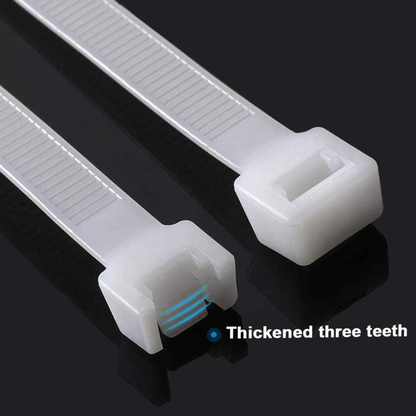 🛠️🛠️Zip Ties 16 Inch 100 per pack with 70 Pounds Tensile Strength Heavy duty cable ties White Self-Locking Nylon Wire Ties