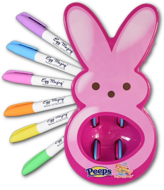 Egg Decorator - Peeps Bunny - Arts and Craft Set Includes 8 Colorful Quick Drying , Non-Toxic Markers