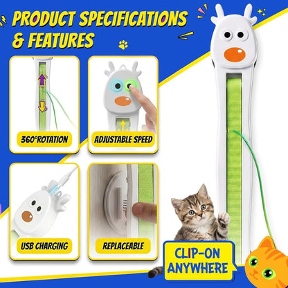Interactive Cat Toys for Indoor Cats - Automatic Cat Toys with Motorized String Action