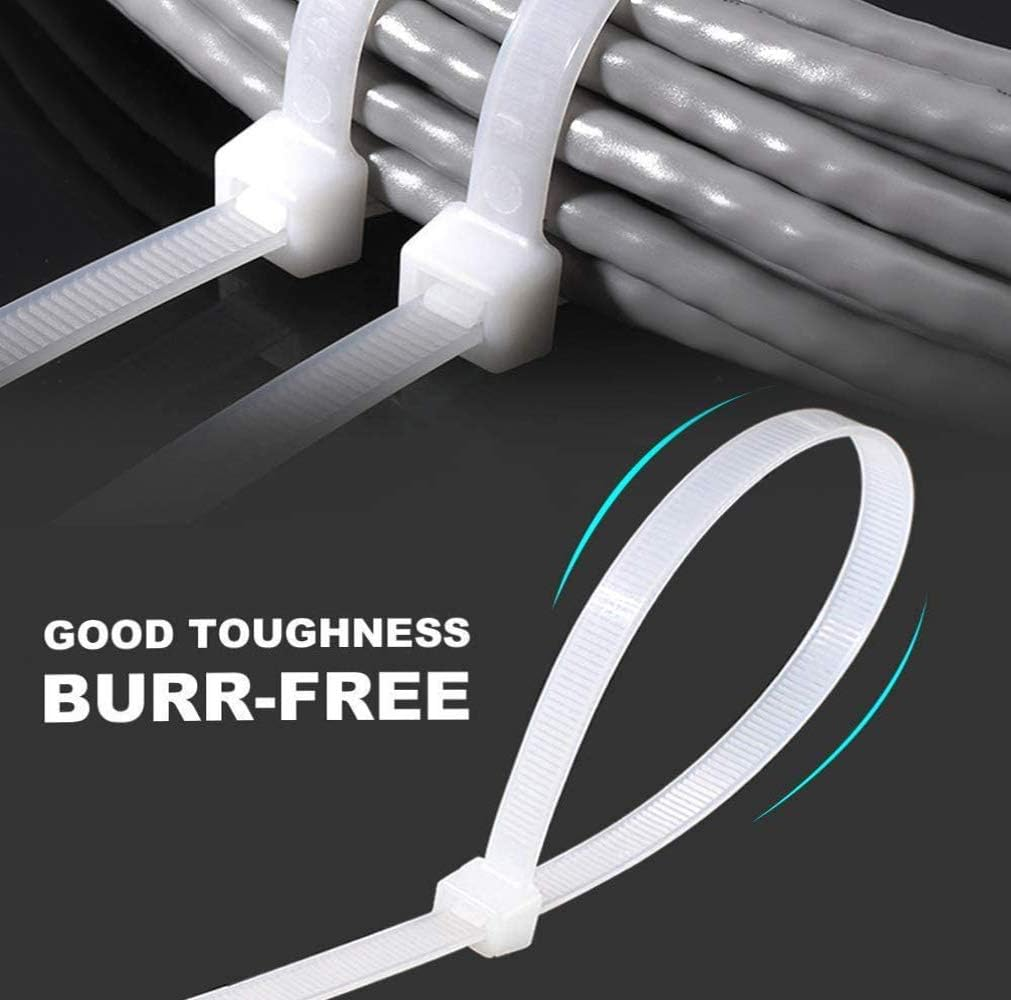 🛠️🛠️Zip Ties 16 Inch 100 per pack with 70 Pounds Tensile Strength Heavy duty cable ties White Self-Locking Nylon Wire Ties
