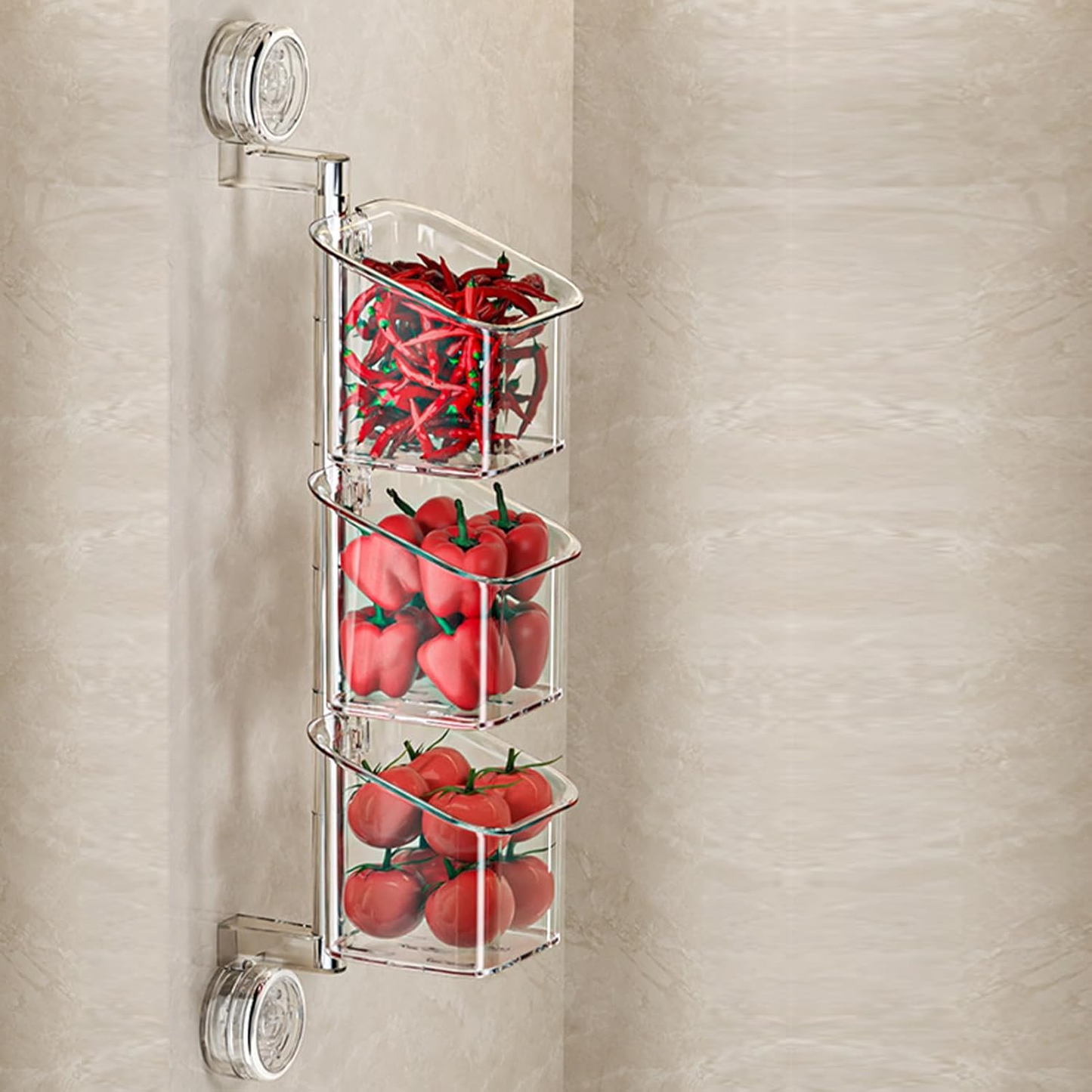 ✨️✨️Suction Cup Storage Holder - Rotating Container with Drainage, Wall Mount Box for Kitchen Accessories Bathroom Home Organization