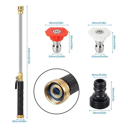 💧💧Jet Nozzle Power Washer for Garden Hose, Includes 2 High-Pressure Nozzles and Quick Connectors | Hydro Jet High Pressure Washer Tools.