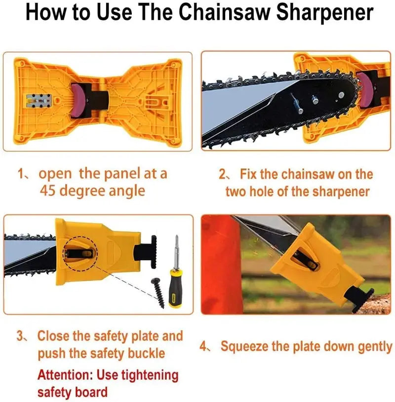🪚🪚Portable Teeth Chainsaw Sharpener, Proprietary Bar for 14/16/18/20 Inches Two Holes Chain Saw Bar summervibes