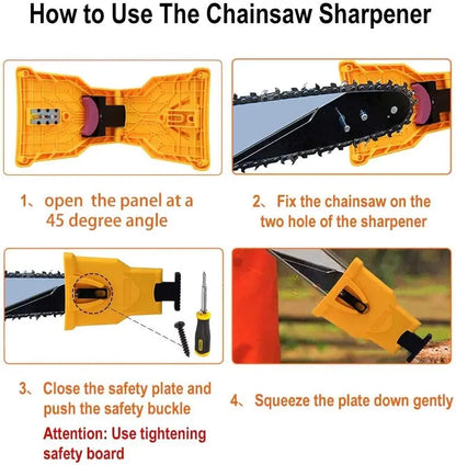 🪚🪚Portable Teeth Chainsaw Sharpener, Proprietary Bar for 14/16/18/20 Inches Two Holes Chain Saw Bar summervibes
