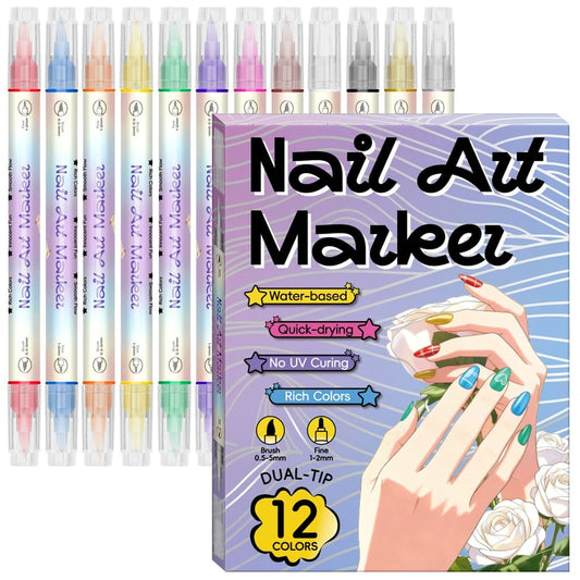 💅🏻💅🏻12/24 Colors Nail Art Pens – DIY 3D Markers for Drawing, Dotting & Manicure