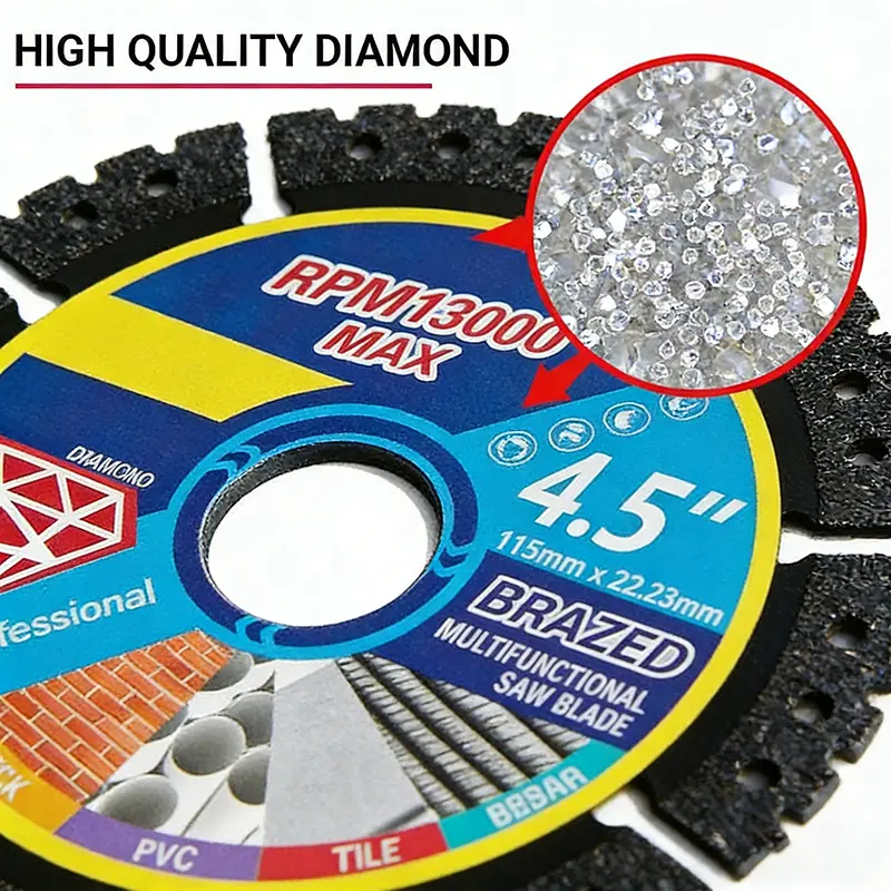 🛠️🛠️4.5 inch (115mm) cutting blade 3 pieces/6 pieces, suitable for dry cutting metal, ceramic tiles, stone, plastic angle grinder special saw blade accessories