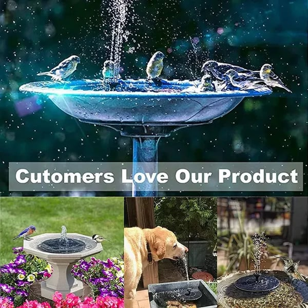 Solar Water Fountains,Solar Powered Bird Bath Fountain with 6 Nozzles - Free Standing Floating Solar Fountains for Bird Bath, Garden, Pond, Pool