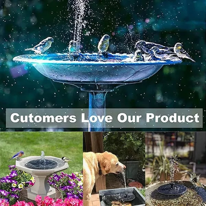 Solar Water Fountains,Solar Powered Bird Bath Fountain with 6 Nozzles - Free Standing Floating Solar Fountains for Bird Bath, Garden, Pond, Pool