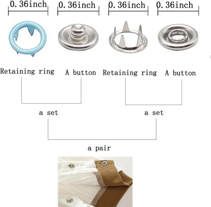 Including 100pcs Invisible Colored Metal Buckle & 1 Count Manual Pressure Pliers