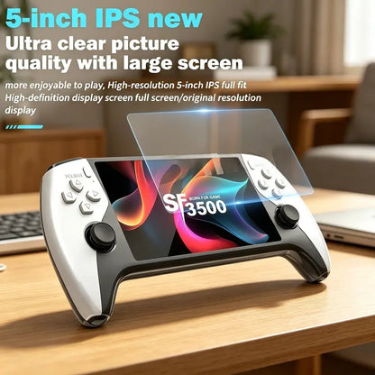 🎮️🕹️Sf3500 Retro Handheld Games Console, 5-Inch IPS HD Screen, Dual Joystick, Multiple Emulators, HDMI Output