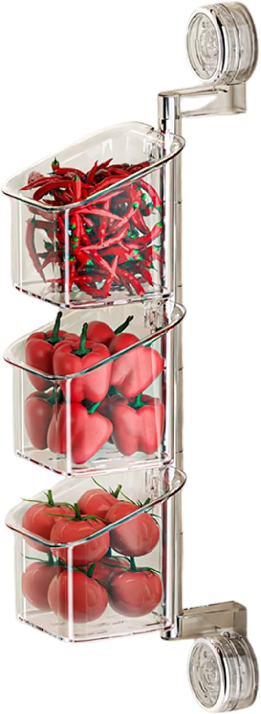 ✨️✨️Suction Cup Storage Holder - Rotating Container with Drainage, Wall Mount Box for Kitchen Accessories Bathroom Home Organization