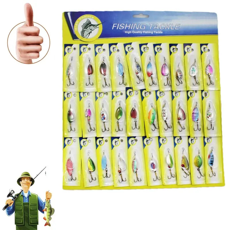 30 PCS Sequined Fishing Bait, Sparkly Lures for Bass, Trout & Saltwater Fishing