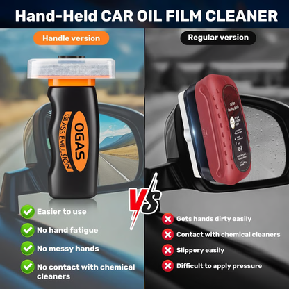 Windshield Oil Film Eraser Wand - All-in-One Pro Kit with Glass Cleaning Emulsion Formula and Sponge - The Ultimate Streak-Free Solution to Prep for Rain Repellents