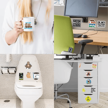 🔥Set of 130 Pcs Funny Saying Stickers