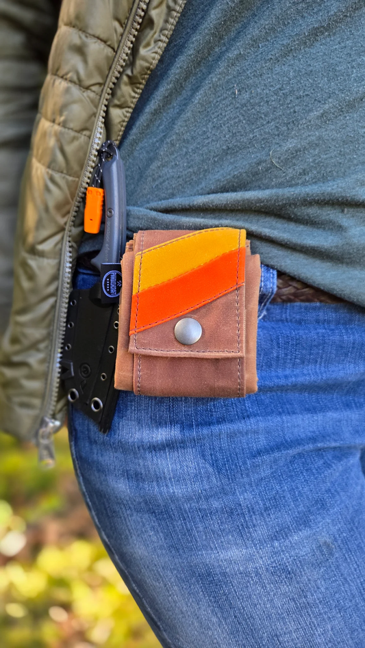 Dark Waxed Canvas Folding Picking Bag