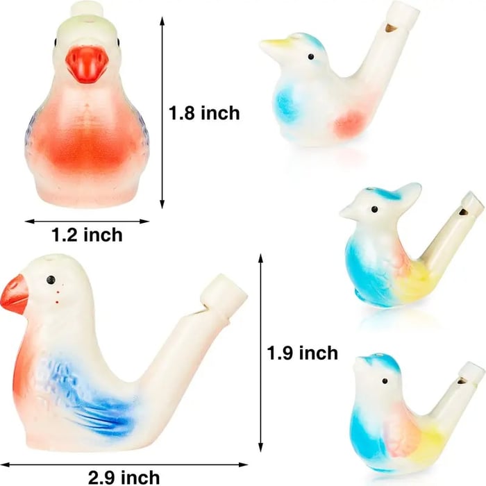 🐦️🎵Ceramic Water Bird Whistles – 6PCS Handmade Colorful Bird Call Toys