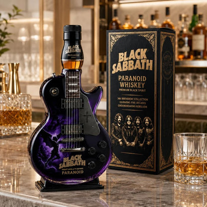 🎸Black - Sabbath Paranoid Guitar Collectible Glass Decanter🎸