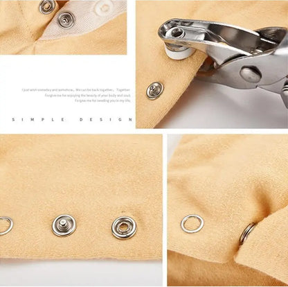 Including 100pcs Invisible Colored Metal Buckle & 1 Count Manual Pressure Pliers