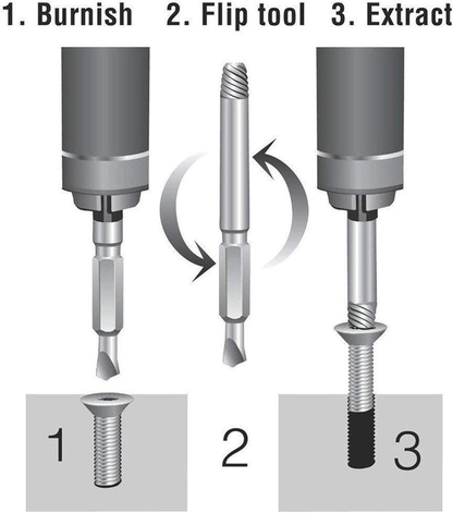 Stripped Broken Screw Remover,6 Counts Set Easy Out Bolt Extractor, Damaged Screw Extractor Set,Double Head Extraction Design Extractor Head