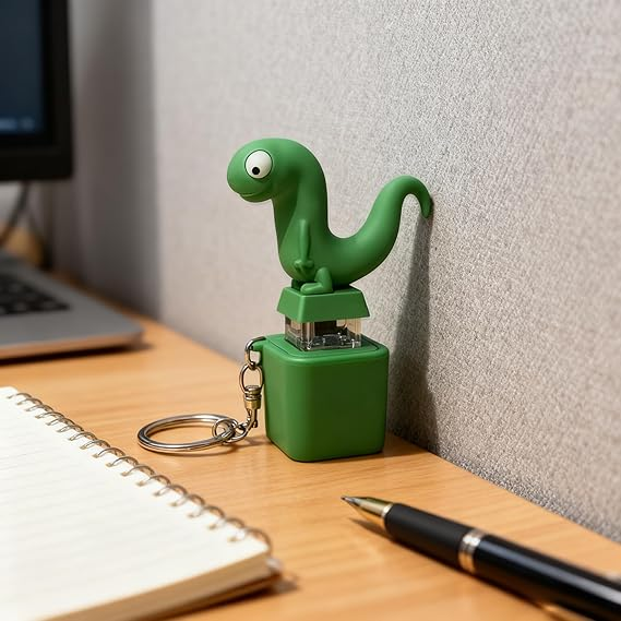 Lizard Button Keychain,Rechargeable Animal Keychains with Sound and Colorful Lights,Fidget Toys Adults Anxiety Relief