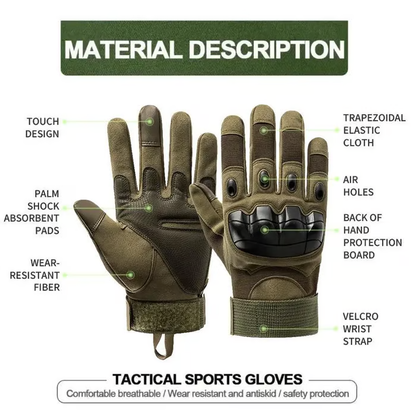 🧤🧤2PCS Tactical Full Finger Gloves with Soft Knuckle Protection,Touchscreen,Non-Slip,Breathable,For Outdoor Sports, Motorcycle Riding, Training,Hunting,MenWomen,work gloves