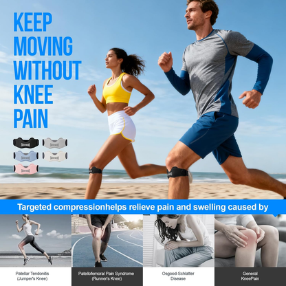 🏃‍➡🏃‍➡Silicone Patellar Tendon Support Strap 2 Pack,Knee Strap for Knee Pain Relief