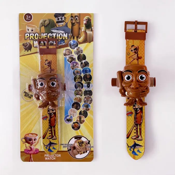 ⌚️Tung Tung Tung Sahur Kids Digital Projector Watch with 24 Image Slides, Adjustable Character Strap