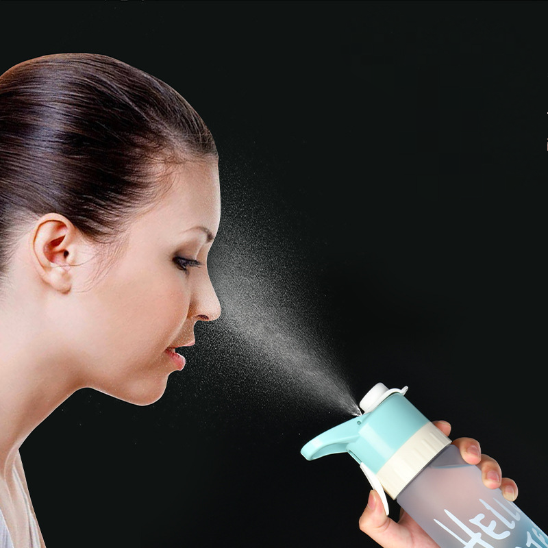 Tritan Water Bottle, Direct Drinking, Portable Mist, Matte Fabric, Spraying, Handle