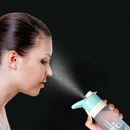 Tritan Water Bottle, Direct Drinking, Portable Mist, Matte Fabric, Spraying, Handle