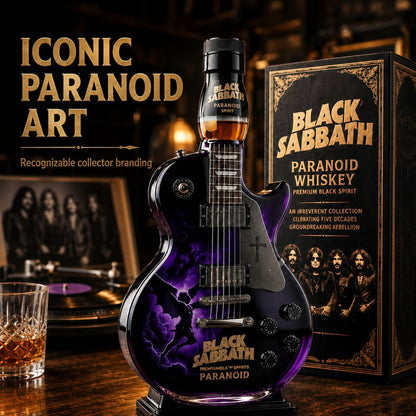 🎸Black - Sabbath Paranoid Guitar Collectible Glass Decanter🎸