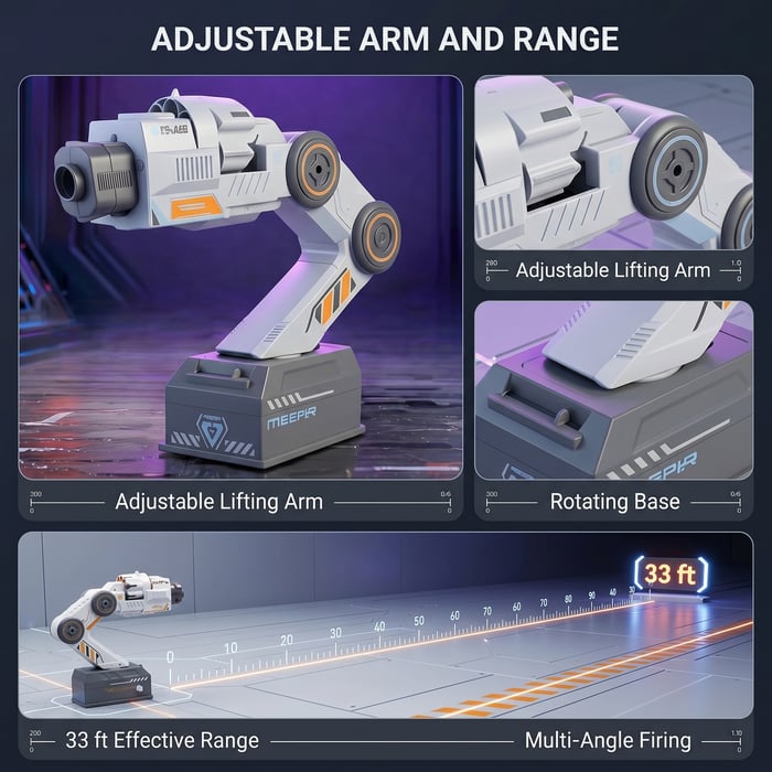 Smart Tracking Robotic Arm Blaster | Dual Control, Hands-Free STEM Fun!