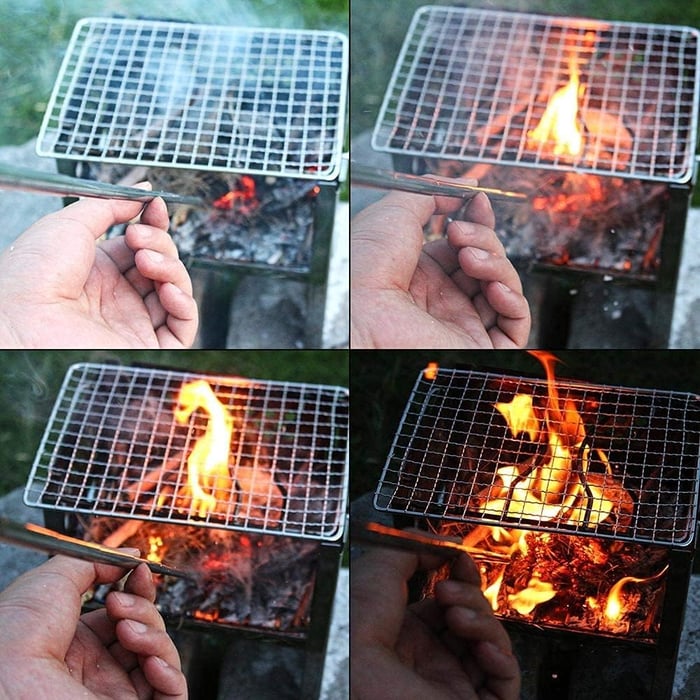 🔥2 PCS Stainless Steel Collapsible Fire Blower Tube, Orange | Perfect for Fireplace, Barbecues & Campfire