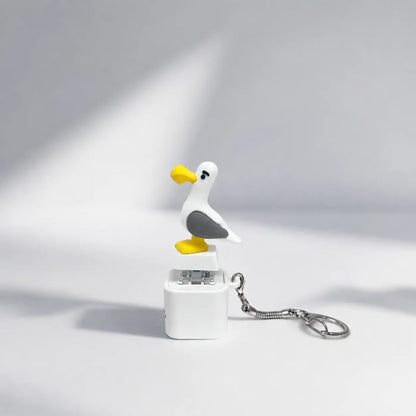 🌟Seagull MINE! Button Keychain-Real Sound & LED Light