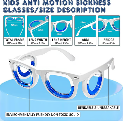 ✨️Adult Anti- Motion Sickness Smart Glasses, Ultra-Light Portable Nausea Relief Liquid Glasses, Carsickness Airsickness Seasickness Glasses, Kids Travel/Cruise Essentials