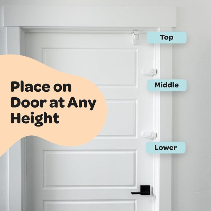 Huglock - The Adjustable Snap-On Door Lock - No Tools or Adhesives Required - Works With Door Knob, Lever or Handle