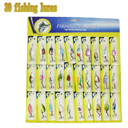 30 PCS Sequined Fishing Bait, Sparkly Lures for Bass, Trout & Saltwater Fishing