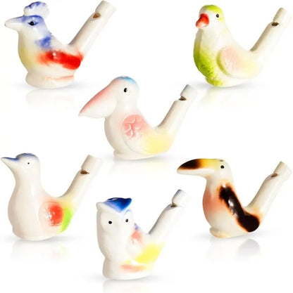 🐦️🎵Ceramic Water Bird Whistles – 6PCS Handmade Colorful Bird Call Toys