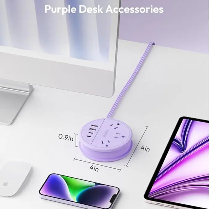 Travel Power Strip Cruise Approved, 7-in-1 with 3 AC Outlets & 4 USB (2 USB-C), Flat Plug 5FT Wrapped Around Extension Cord, Travel Essentials for Cruise, Hotel & Dorm