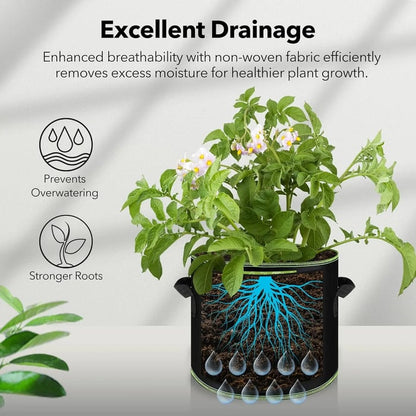 🪴BN-LINK 5-Pack 5 Gallon Grow Bags