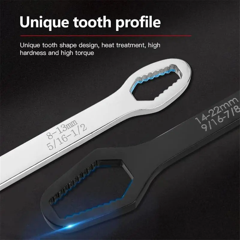8-22mm Universal Torx Wrench Set, Double-ended Self-tightening Adjustable Wrench Tools