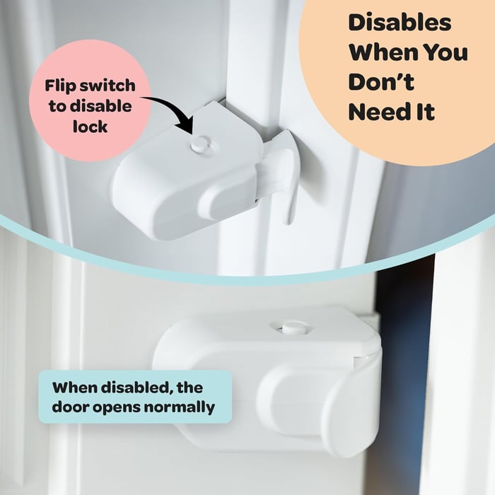 Huglock - The Adjustable Snap-On Door Lock - No Tools or Adhesives Required - Works With Door Knob, Lever or Handle