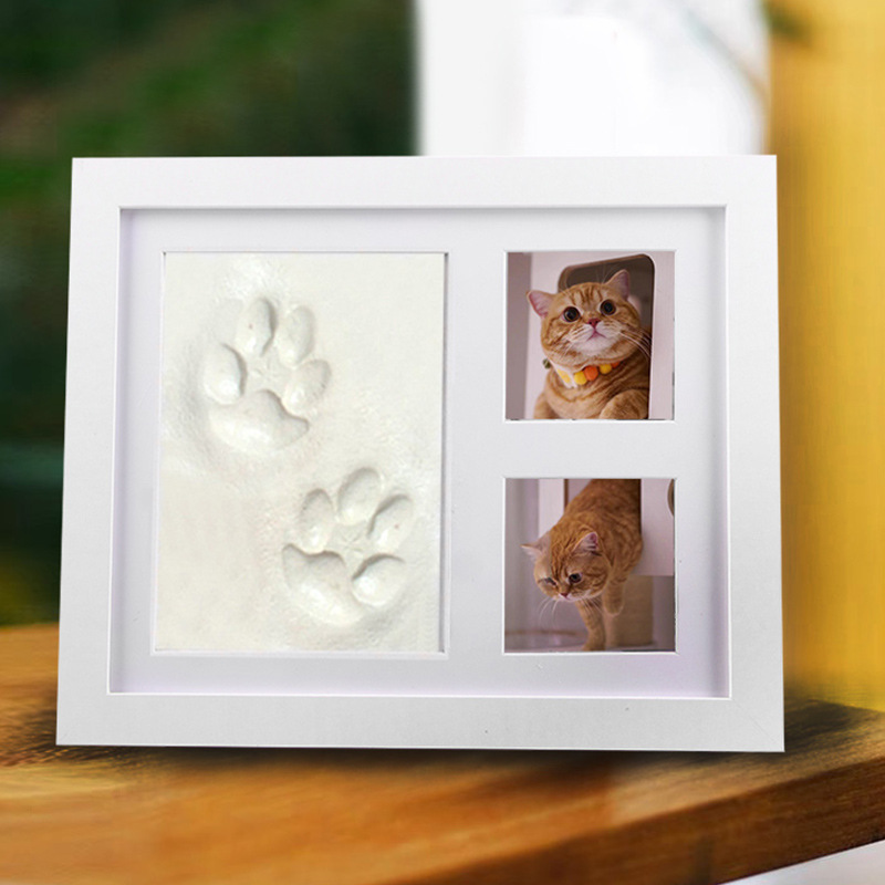 Pet Paw Print Clay Keepsake for Cats Dogs | Includes 8 Color Paints for Pet Memory Preservation