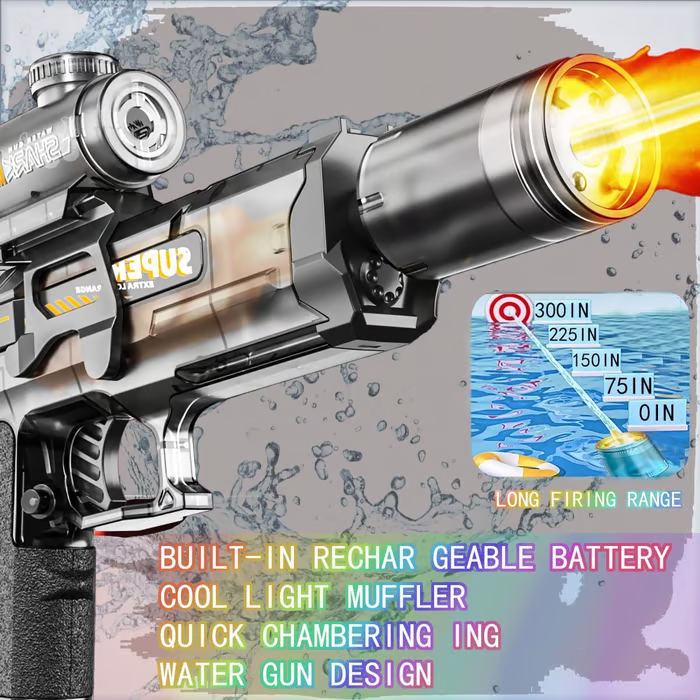 Electric Water Gun for Adults Kids,Automatic Electric Squirt Gun with Light Up