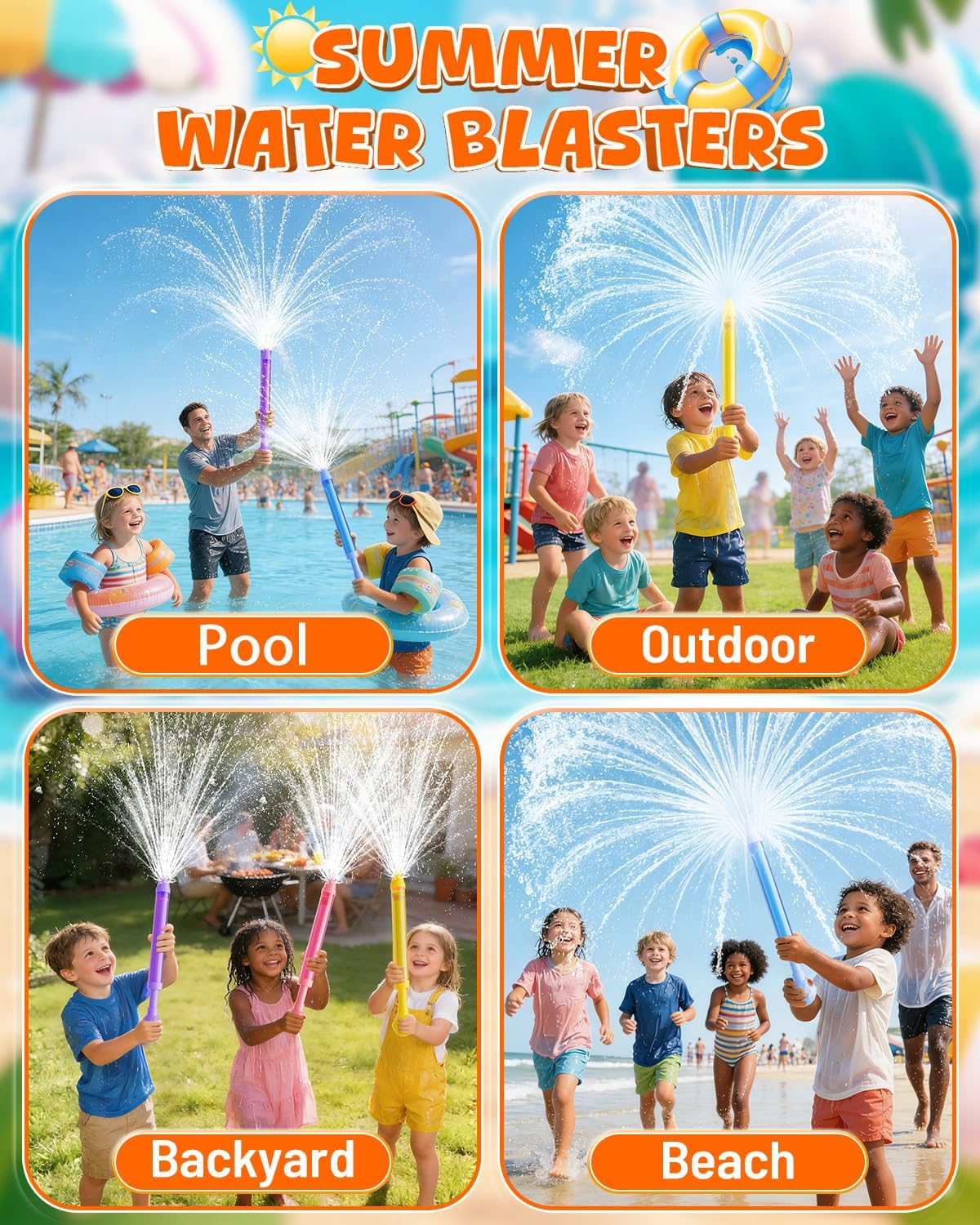 Fireworks Water Gun for Kids Adults：Water Squirter Water Blaster Bulk for Kids Ages 4-12, Water Shooters Squirt Guns for Pool Toy Swimming Beach Backyard Outdoor Party Favors
