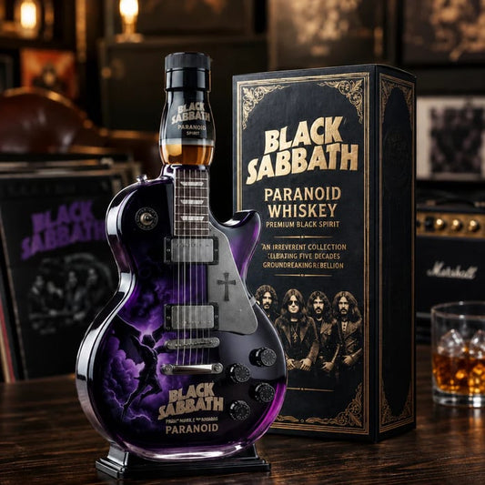 🎸Black - Sabbath Paranoid Guitar Collectible Glass Decanter🎸