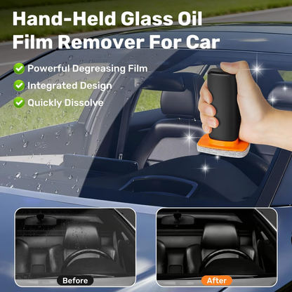 Windshield Oil Film Eraser Wand - All-in-One Pro Kit with Glass Cleaning Emulsion Formula and Sponge - The Ultimate Streak-Free Solution to Prep for Rain Repellents