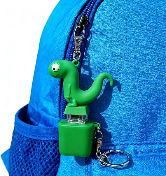 Lizard Button Keychain,Rechargeable Animal Keychains with Sound and Colorful Lights,Fidget Toys Adults Anxiety Relief